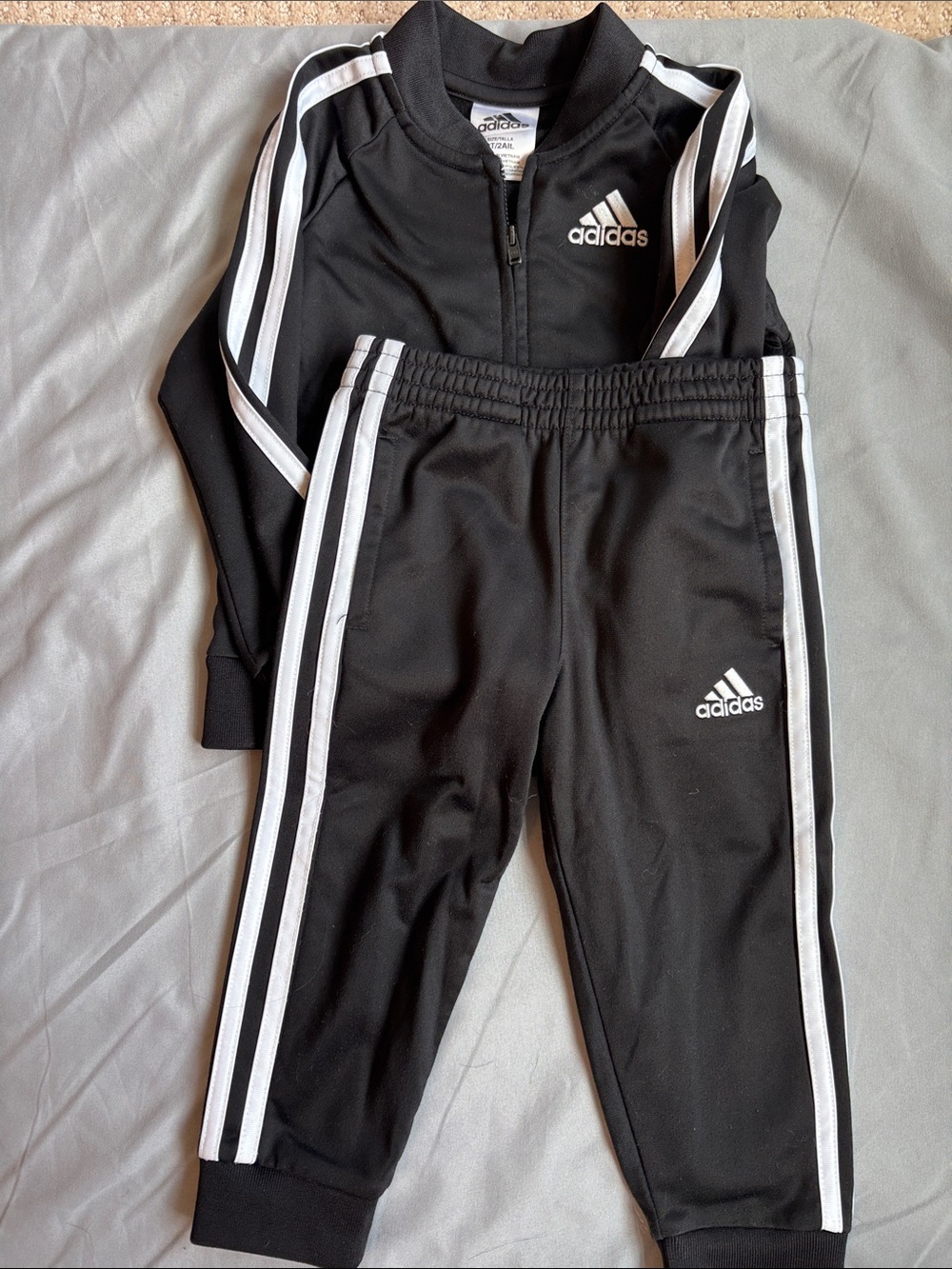 adidas Black Kids Track Joggers with White 3-Stripes